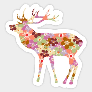 deer stag flower wild animal hunting bloom Sticker